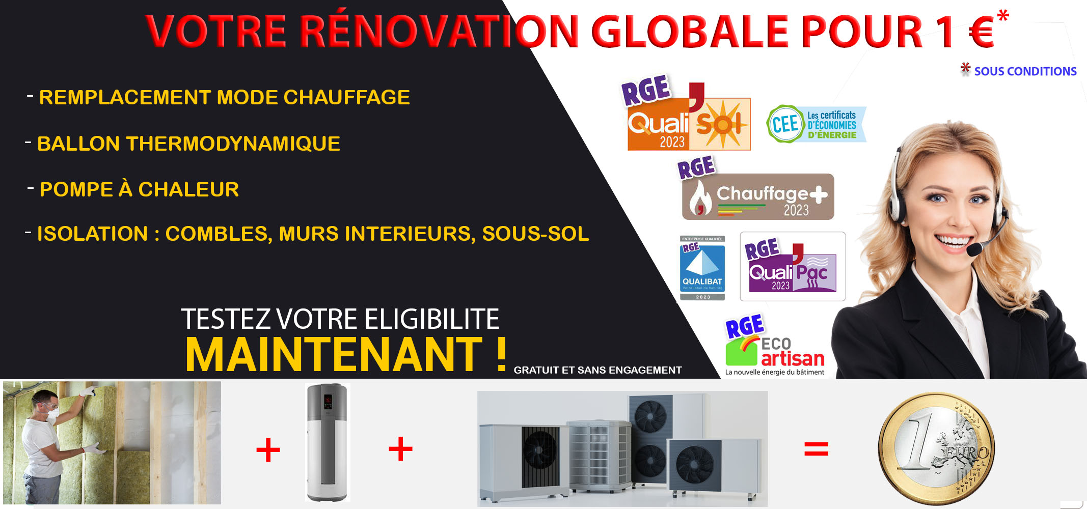 Isolation des combles 1 euro Fontains 77370
